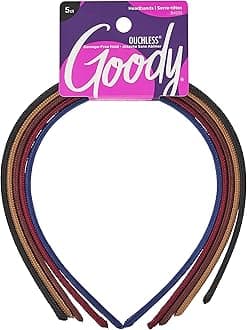Goody Thin Headbands, Shoestring Fabric, Assorted Colors, 5-count(1942513) by Goody Classics