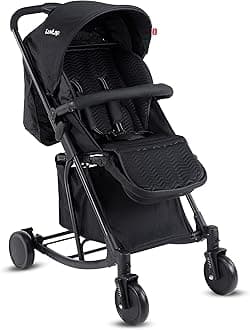 LuvLap Cosmos 2 in 1 Stroller Cum Rocker for Baby & Kids of 6 to 36 Months, Light-weight, Compact Travel friendly Pram (Black)