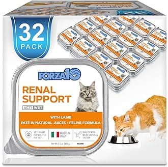 Cat Food, Vet-Formulated Renal Wet Cat Food, Non GMO, Kidney Care Food with Lamb Flavor, Crafted for Adults, Made in Italy (3.5 oz, 32 Pack)