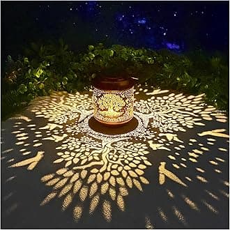 Tree of Life Solar Lanterns Outdoor Waterproof Hanging Solar Lights Big Tree Gifts for Women Men Metal Decorative LED Lanterns for Yard, Patio, Lawn, Tabletop, Pathway, Landscape, Garden Decor