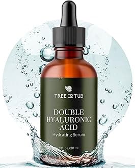 Tree To Tub Double Hyaluronic Acid Hydrating Serum - Anti-Aging Hyaluronic Acid Serum for Face - 2 Types of Hyaluronic Acid - Unique Hydrating Serum For Face Targets Fine Lines & Dry, Sensitive Skin