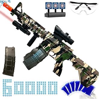 Large Splatter Gel Splat Blaster, Electric Splat Blaster, with Drum for Outdoor Games Gel Splat Blaster - Ages 14 +(Camouflage)