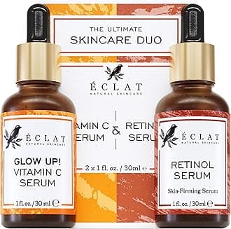 Eclat Skincare Face Serum Set – Vitamin C & Retinol Serum for Face - Anti Wrinkle, Dark Spots, Hydrating Facial Routine – 2 Pack Anti Aging Skin Care Set