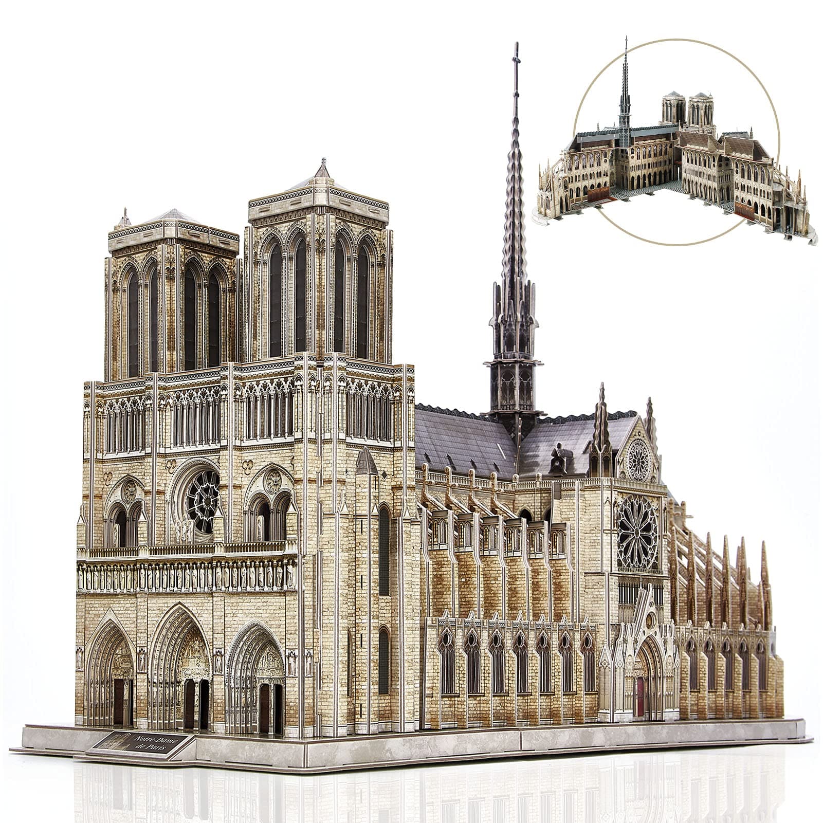 CubicFun 3D Puzzles for Adults Notre Dame de Paris 293pc Paper Architecture Model Building Kits, Brithday for Women Men