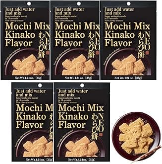 MINOYA WARABIMOCHI Japanese Sweets Wagashi Mochi Made In Japan (5 Packs, Kinako)