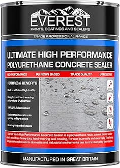 Everest Trade - Concrete Sealer - Polyurethane (PU) Resin Based - Internal And External (Clear, 20 Litre)