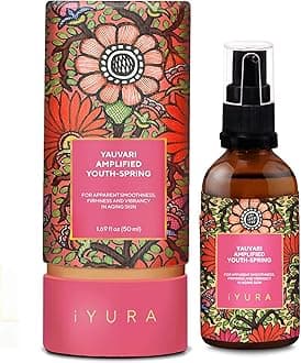 - iYURA Yauvari Amplified Youth Spring—Face & Neck Moisturizer for Dry to Very Dry/Mature Skin | Firms the Look of Cheeks, Jowls & Neck | Pro-Aging, Natural Face Oil with Black Gram | 1.69 fl oz (50 ml)