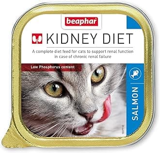 Beaphar – Kidney Diet Food for Cats 100g – Tasty Salmon Flavour – Complete Dietetic Food for Cats with Chronic Renal Insufficiency –– Restricted Level of Protein – Low Phosphorus Content
