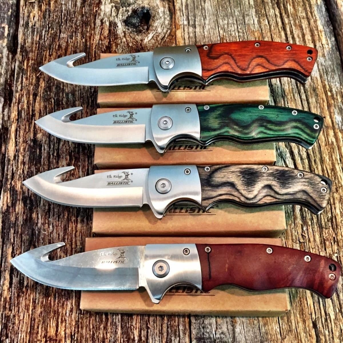 4 PCS ASSORTED SET ELK RIDGE BALLISTIC Spring Assisted Open Folding Pocket Knife