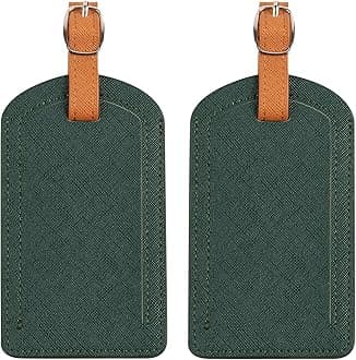 Adventure GoodsPremium Colored Luggage Tags for Luggage, Travel Bags and Suitcases by Adventure Goods - Green (Pack of 2)