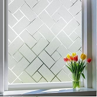 Coavas Privacy Window Film, 29.5 x 78.7 Inches, Frosted, UV Blocking, Non-Adhesive, Static Cling