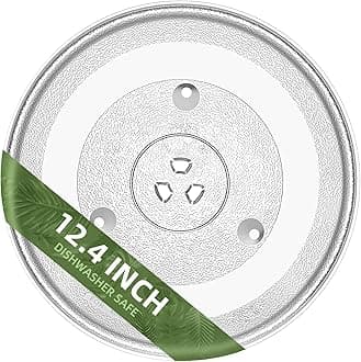 12.4 inch microwave glass turntable for 12570000008334 Panasonic microwave glass plate Compatible with FFMV1645 series Frigidaire Microwave and 12 3/8 JES1145 series GE microwave plate WB48X30612