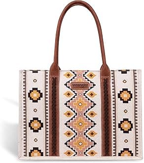 Wrangler Tote Bag for Women Boho Aztec Purses with Signature Guitar Strap Fall Collection