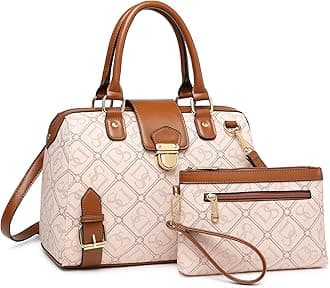 Dasein Women Barrel Handbags Purses Fashion Satchel Bags Top Handle Shoulder Bags Vegan Leather Work Bag