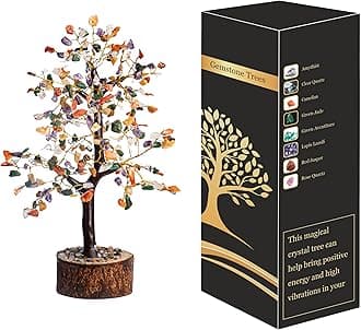 Wonder Care Crystal Tree for Home Decorations and Healing Stones Room Crystal Decor Tree Crystal Gifts Gem Tree [Multi Crystal 300 Beads : Tree Trunk]