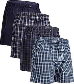 DANISH ENDURANCE Men's Underwear, Cotton, Buttons, Open Front, Stretchy, Breathable, Clean, Plaid
