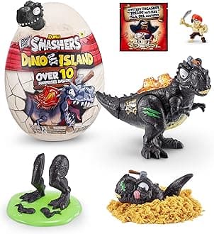 Smashers Dino Island Mini Egg T-Rex by ZURU Prehistoric Discovery Toy with 10 Surprises, Dinosaur Toys, Slime, Sand and More Age 5+