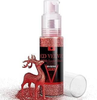 Edible Glitter Spray - 20g Luster Dust Edible Glimmer Powder for Sparkling Cocktails, Cake, Cupcakes, Wine, Beverage - Food Grade Shimmer Dust Powder for Baking, Drinks, Cookies Decoration ( Red Velvet )
