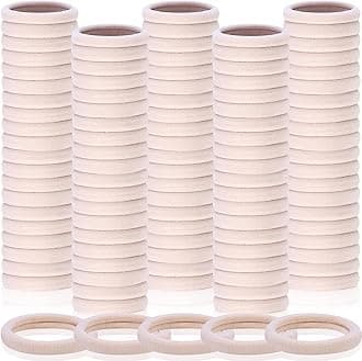 150 Pcs Seamless Elastic Hair Ties No Damage for Thick & Thin Hair, Ponytail Holders, Elastics, Soft Pony Tails Bands for Women, Beige