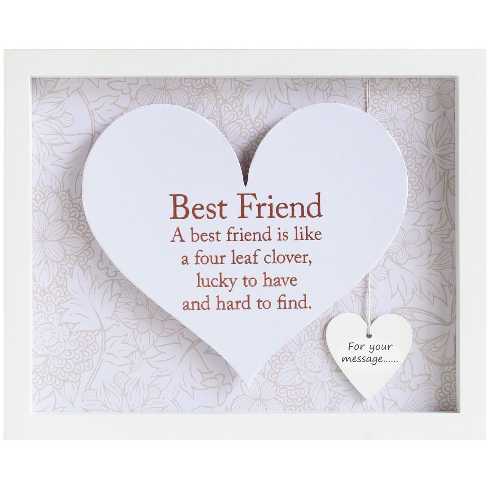Arora 7600 Said with Sentiment Rectangular Heart Frames Best Friend, Multicolour, One Size