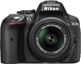 Nikon D5300 24.2 MP CMOS Digital SLR Camera with 18-55mm f/3.5-5.6G ED VR Auto Focus-S DX NIKKOR Zoom Lens (Black) (Renewed)