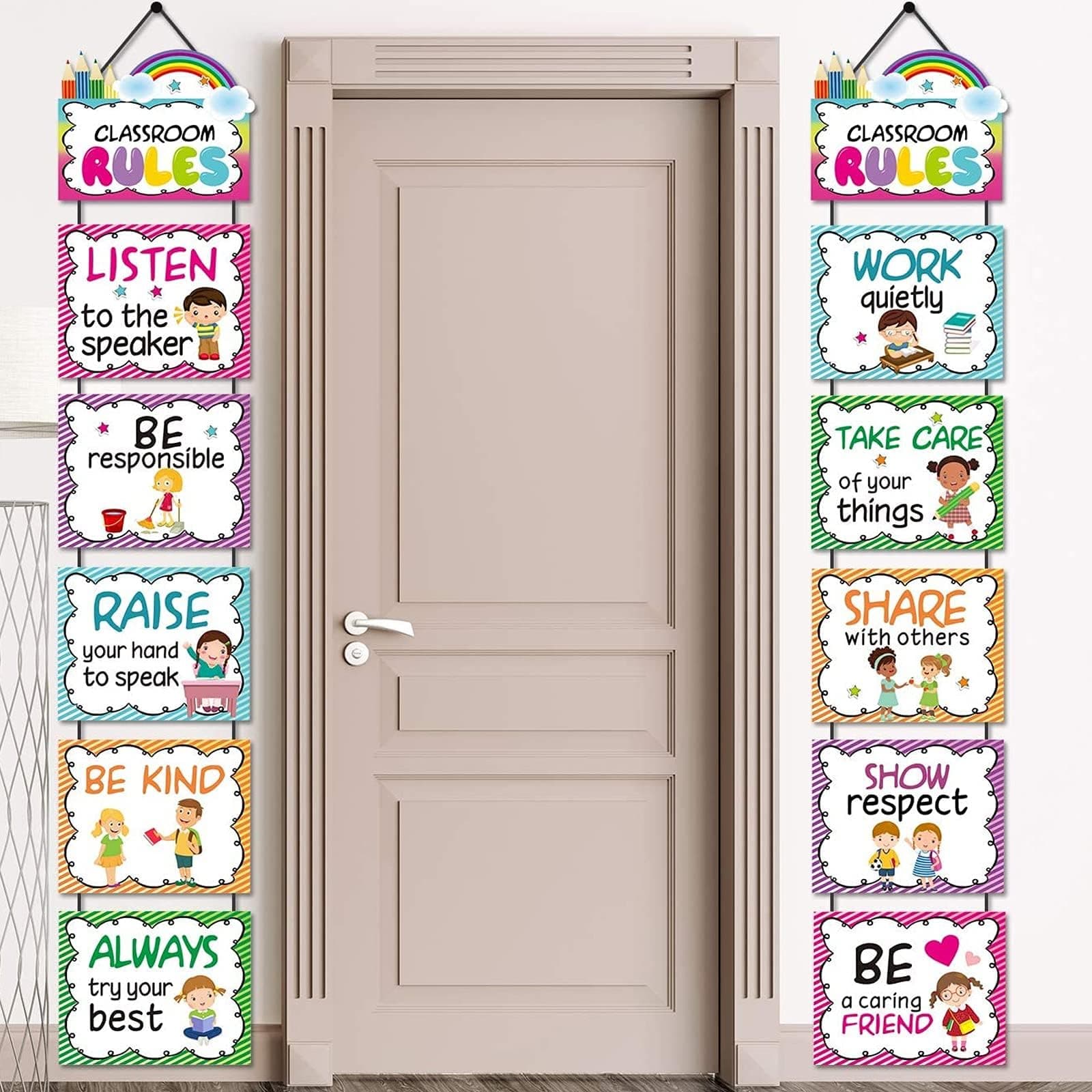 Classroom Rules Posters Back to School Classroom Bulletin Board Decoration Set for Kindergarten Preschool Primary Middle High School Positive Expectation Poster for Wall Door Background Decor Supplies