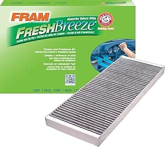 FRAM Fresh Breeze Cabin Air Filter Replacement for Car Passenger Compartment w/ Arm and Hammer Baking Soda, Easy Install, CF8110A for Select Audi and Volkswagen Vehicles , white