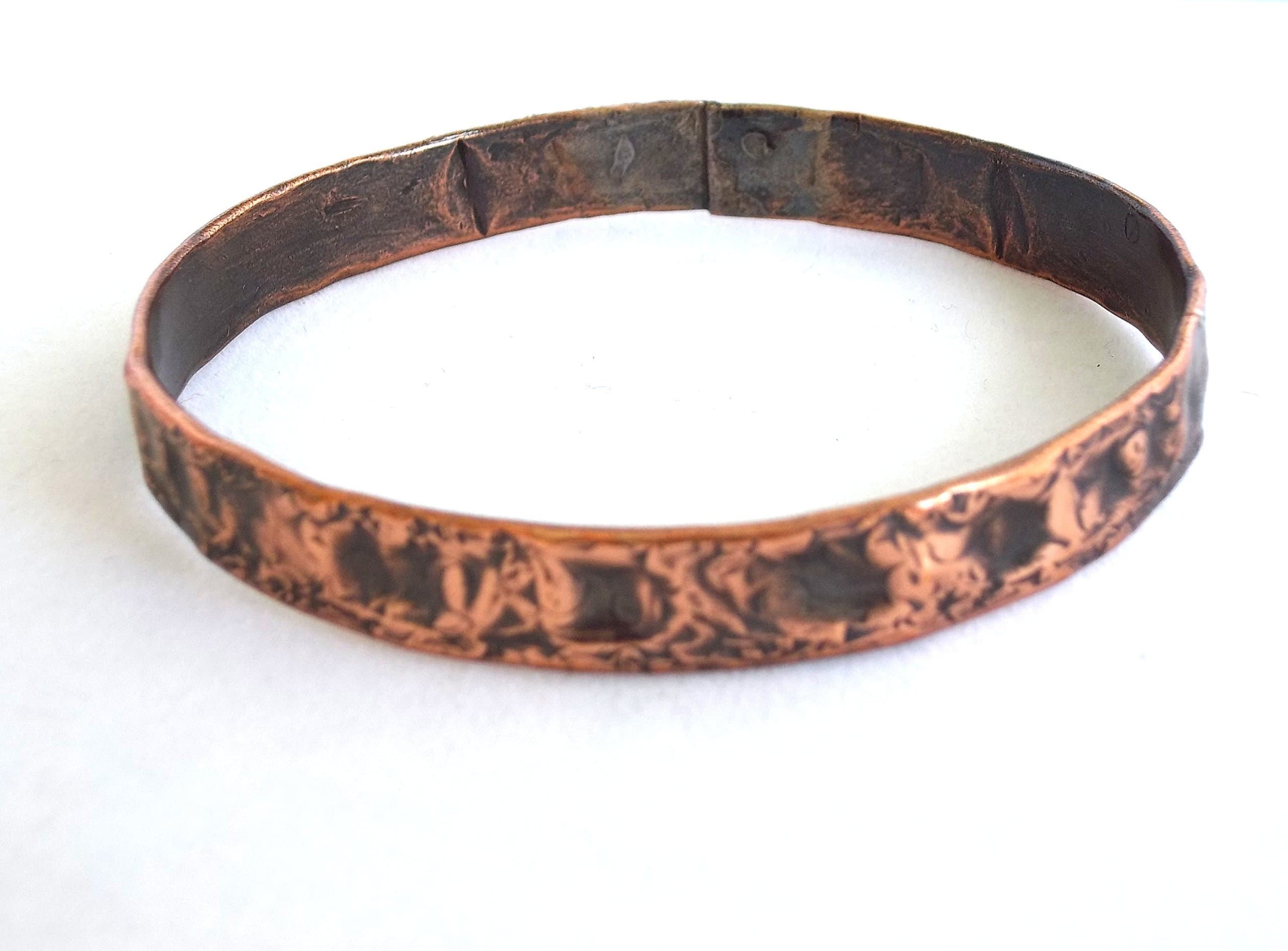 Bangle Bracelet, Hammered Copper