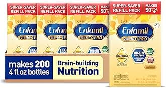 Enfamil NeuroPro Baby Formula, Brain Building Duo DHA & MFGM, Exclusive Immune Supporting HuMO6 Blend, Powder Infant Formula, Baby Milk, 31.4 oz Refill (Pack of 4)