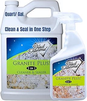 GRANITE PLUS! 2 in 1 Cleaner & Sealer for Granite, Marble, Travertine, Limestone, Ready to Use! (1-Quart/1-Gallon)