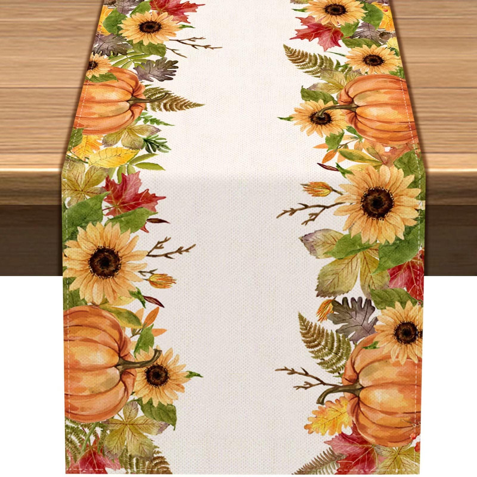Pumpkin Sunflower Table Runner
