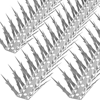 Bird Spikes, 40 Feet Stainless Steel Bird Spikes for Outside, Pigeon Spikes to Keep Birds Squirrel Woodpeckers Away, for Garden Fence Roof and Window - 40 Strips Covers 12m