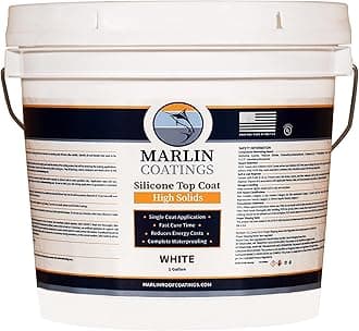 100% Silicone Roof Sealant - Self Leveling - Complete Waterproofing - Easy One Coat Application - Designed for Your RV, Camper, Trailer, Commercial Building... (1 Gallon, White)