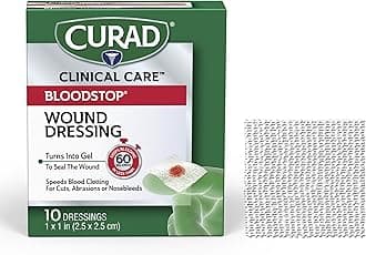 Curad Bloodstop Hemostatic Gauze, 1 X 1 Inches, 10 Count