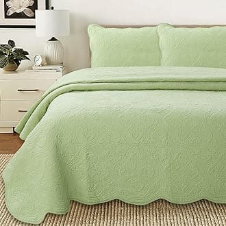 Cozy Line Home Fashions 100% Cotton Medallion Matelasse Embossed Bedding Quilt Set, Reversible Lightweight Bedspread, Coverlet for All Season (Blantyre - Green, Twin - 2 Piece)