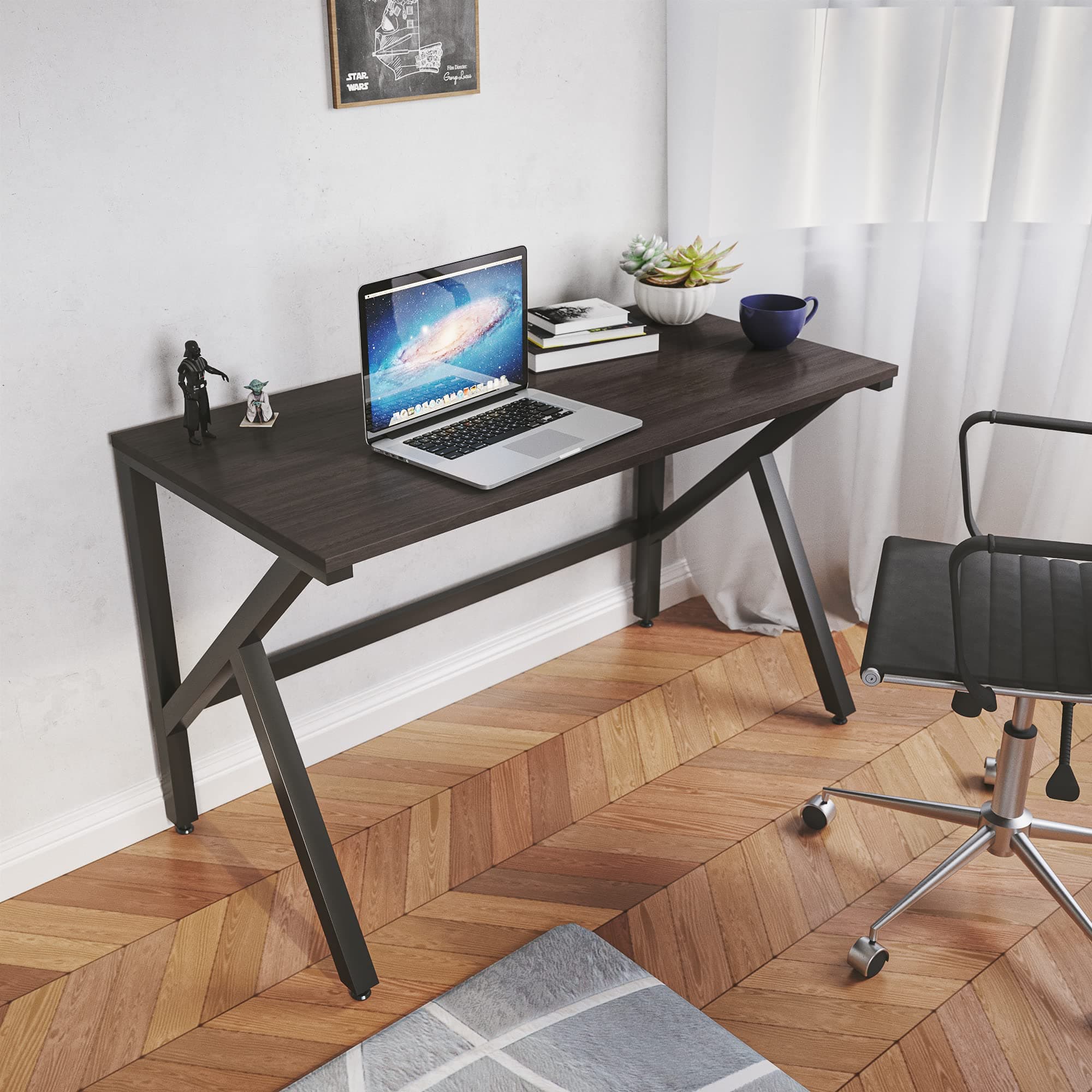LAD Workspaces The K Table Engineered Wood Study Table, Laptop, Computer Table Desk for Home & Office
