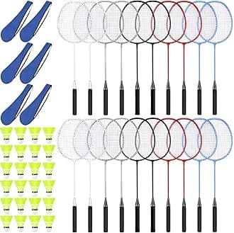 - 20/40 Pack Badminton Rackets Set with Shuttlecocks and Carrying Bags, Sturdy Lightweight Badminton Rackets Racquet for Adults Beginners Indoor Outdoor