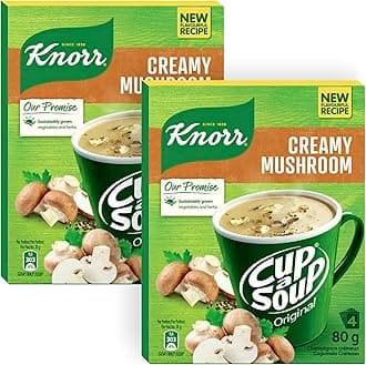 Creamy Mushroom Cup a Soup, 2 Boxes (8 Sachets) - Rich, Wholesome & Quick Instant Soup, Ready in 1 Minute