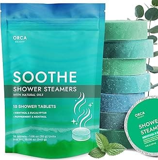 Shower Steamers Aromatherapy - Relaxation Gifts for Women, Shower Bombs, Unique Spa Gifts Shower Tablets, Shower Steamer Aromatherapy for Women & Men (Soothe 18PC)