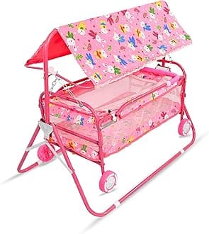 AVANI METROBUZZ Baby Cradle with Swing and Mosquito Net, Four Wheels for 0-13 Months Baby Boys and Baby Girls