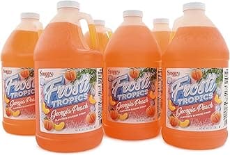 Snappy Frosti Tropics Georgia Peach Slushy Mix, Slushie Syrups for Machine, Granita Slushy Syrup, Kid Slushie Machine Mix, Slushy Mix For Frozen Drink Machine, 1/2 Gallon, 6 Pack