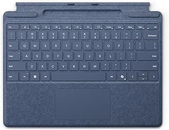 Surface Pro Keyboard for Surface Pro 9 and 8 with Pen Storage, Alcantara Material, Sapphire