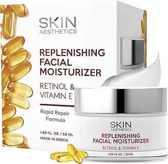 Skin Aesthetics Retinol & Vitamin E Face Moisturizer - Repairs, Moisturizes, Fine Lines & Wrinkles Treatment - Anti-Aging - Dermatologist Tested Korean Skincare - Clean Beauty, Cruelty-Free - 1.69 oz