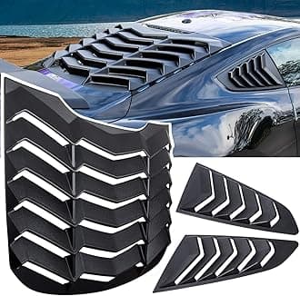 E-cowlboy Rear+Side Window Louvers for Ford Mustang 2015 2016 2017 2018 2019 2020 2021 2022 2023 Windshield Sun Shade Cover Vent GT Lambo Style Custom Fit All Weather ABS (Matte Black)