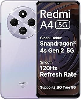 Redmi A4 5G (Sparkle Purple, 4GB RAM, 64GB Storage) | Segment Largest 6.88in 120Hz | 50MP Dual Camera | 18W Fast Charging | Charger in the Box
