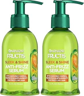 Fructis Sleek & Shine Anti-Frizz Serum for Frizzy, Dry Hair, Argan Oil, 5.1 Fl Oz, 2 Count (Packaging May Vary)