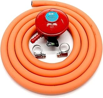 Patio Gas Regulator 27Mm Clip On With 2M Hose + 2 Clips Fits Calor/Flogas