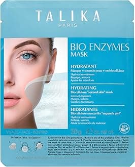 Talika Bio Enzymes Hydrating Mask - Moisturizing & Soothing Face Mask - Biocellulose Instant Glow Mask - Second Skin Effect Beauty Sheet Mask - 20g