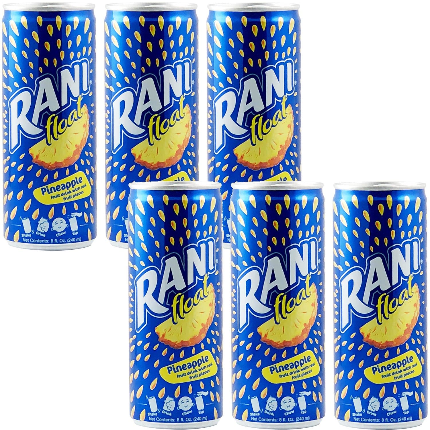 Rani Float Pulp Juice, Pineapple, 240 ML (Pack - 6 )