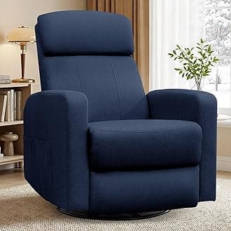 Korser Power Swivel Recliner Chairs for Adults, Electric Glider Rocking Chair Nursery, Glider Recliner Nursery Chair with Classified Side Pocket, Nursery Rocking Chairs with USB and Type-C Ports